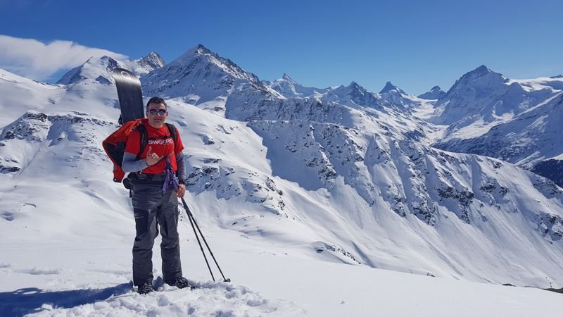 Snowboard hiking with snowshoes.jpg